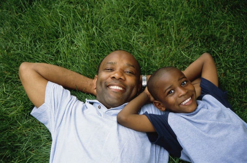 Father Relaxing with Son 2003