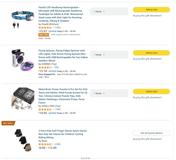 Stockade Amazon Wish List 3